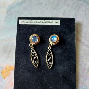 Sterling Silver Rainbow Moonstone Earrings